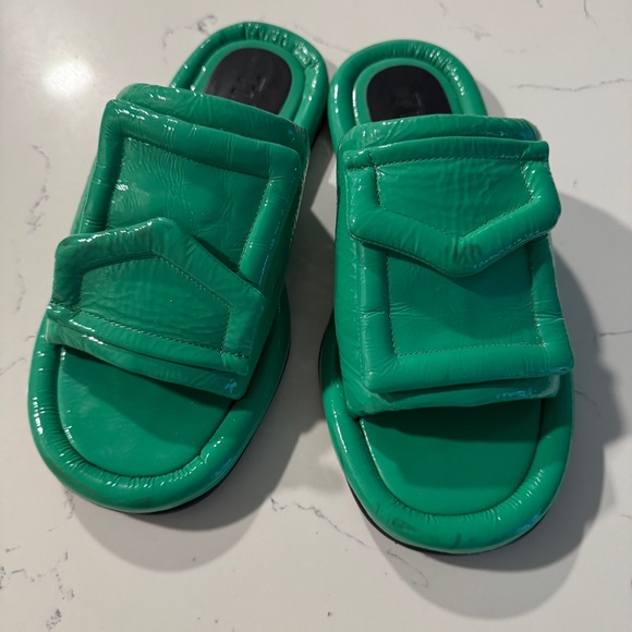 Tibi Beryen Naplack Sandal/ Slides, Sz 37 - Picture 6 of 8